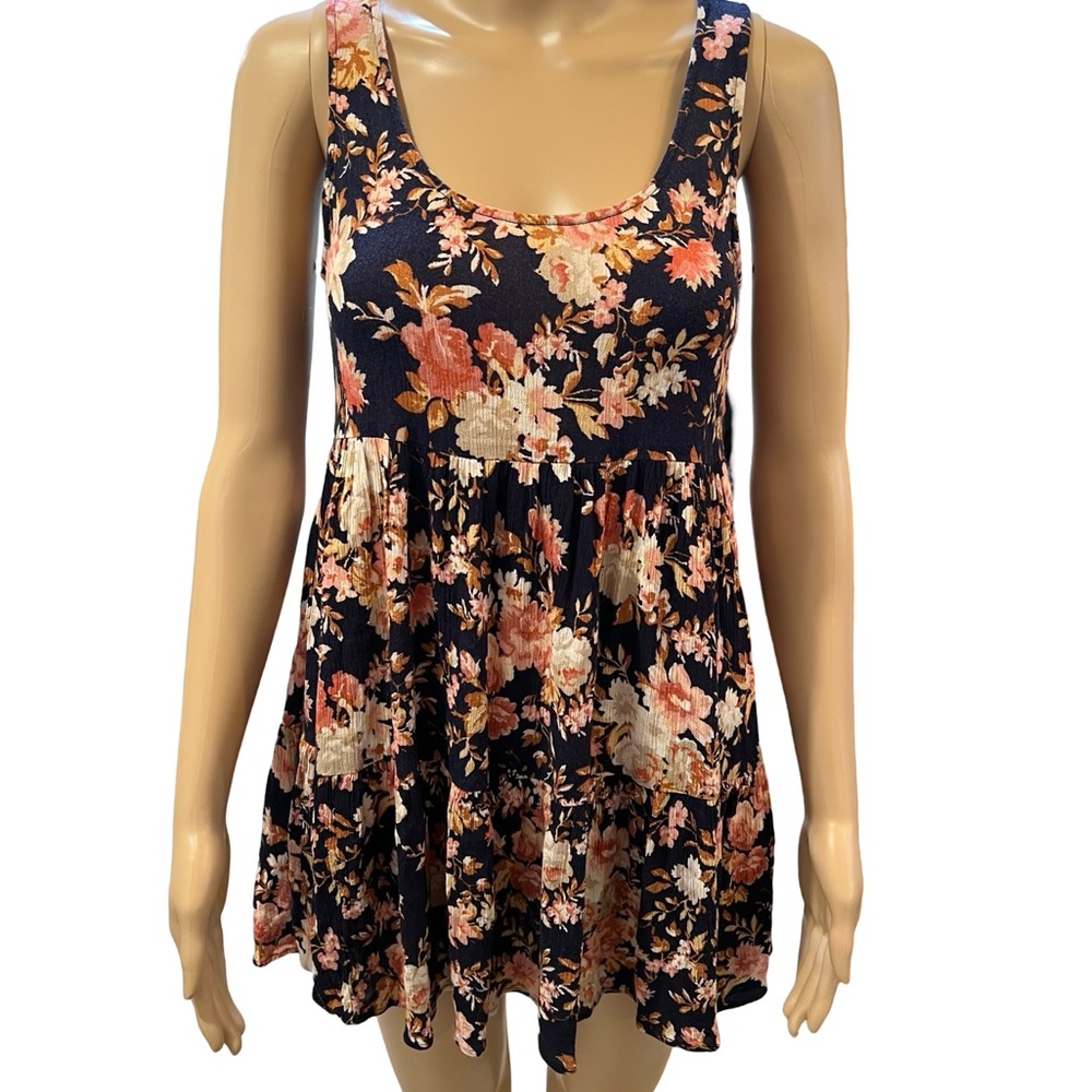 American Eagle Outfitters Black Floral baby doll dress